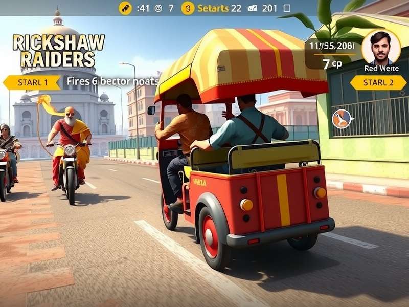 Free Fire Rickshaw Raiders battle scene with Indian elements